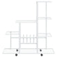 vidaXL Flower Stand with Wheel 37.2"x9.8"x36.4" White Metal-1