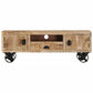 vidaXL TV Cabinet with Wheels 43.3"x11.8"x14.6" Rough Mango Wood-2
