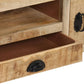 vidaXL TV Cabinet with Wheels 43.3"x11.8"x14.6" Rough Mango Wood-5