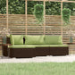 vidaXL 4 Piece Patio Lounge Set with Cushions Brown Poly Rattan-1