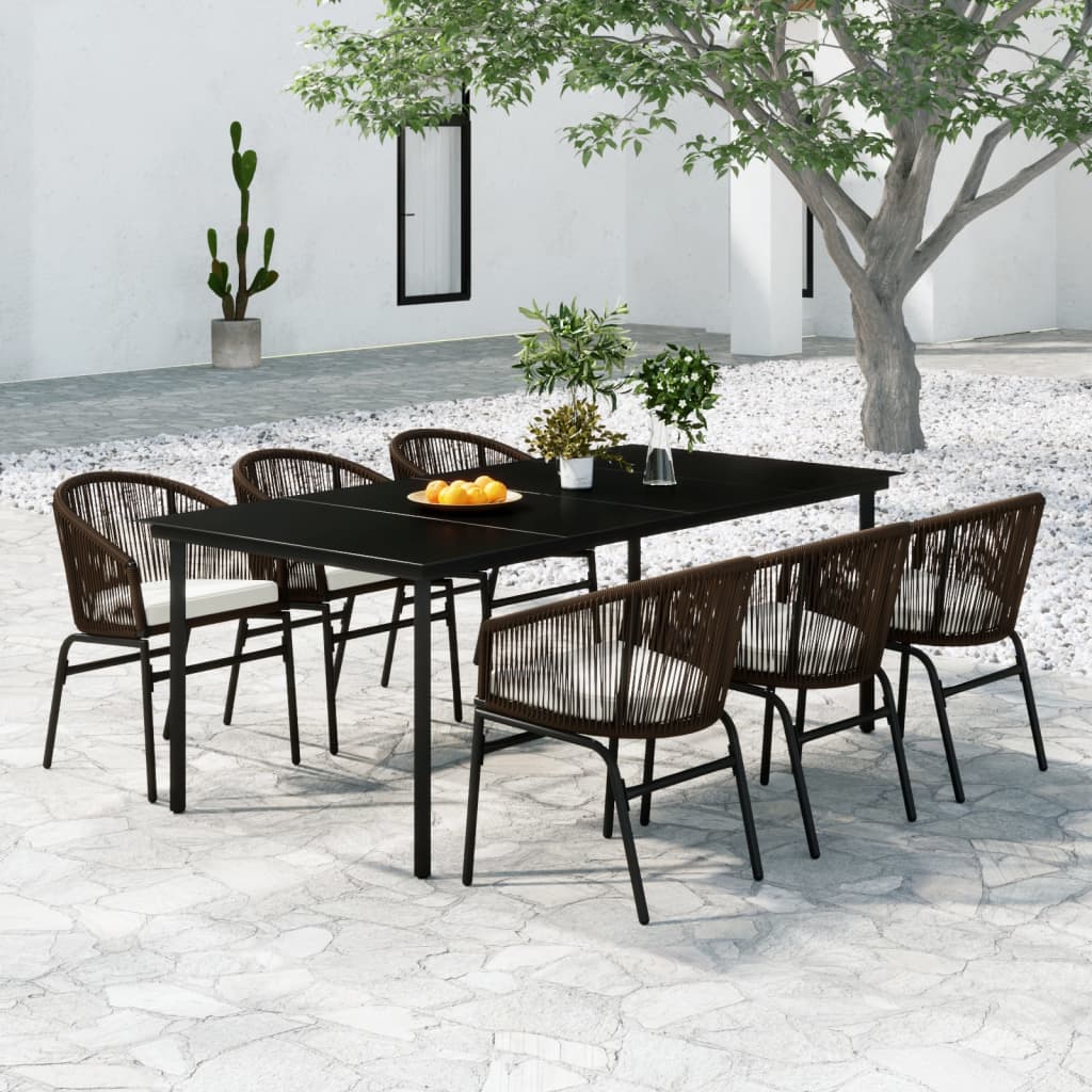 vidaXL Patio Dining Set Seat 3/5/7 Piece Multi Colors 31.5"/55.1" Table Length-24