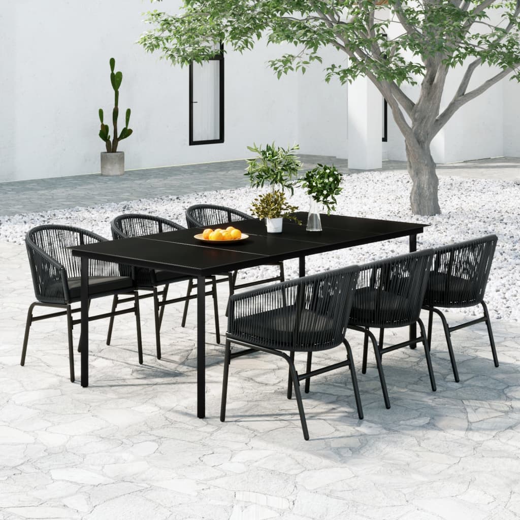vidaXL Patio Dining Set Seat 3/5/7 Piece Multi Colors 31.5"/55.1" Table Length-7