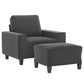 vidaXL Sofa Chair with Footstool Relax Couch Dark Gray/Light Gray Multi Sizes-1