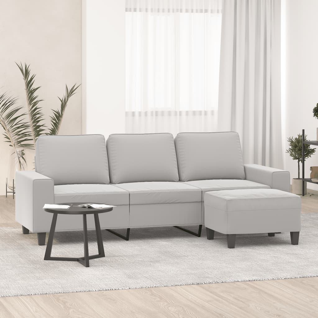 vidaXL Sofa Chair with Footstool Relax Couch Dark Gray/Light Gray Multi Sizes-8