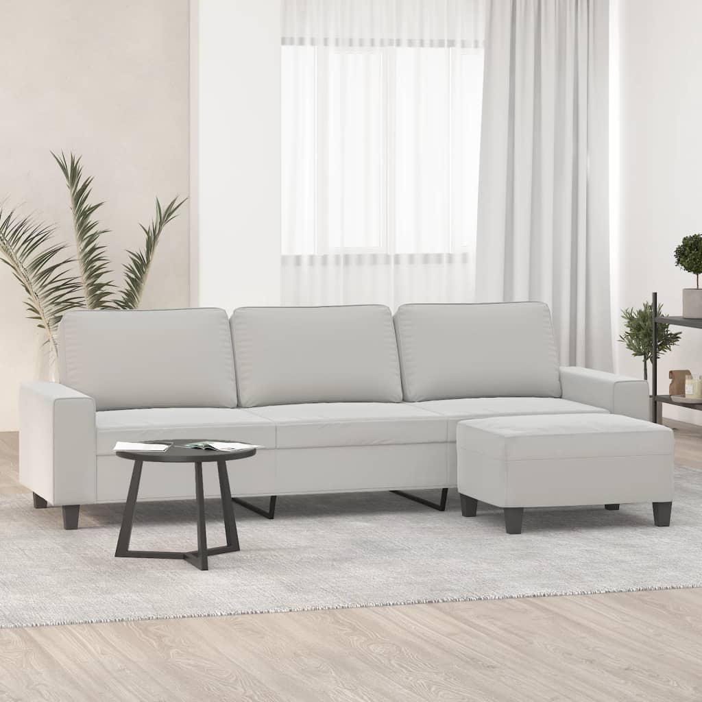 vidaXL Sofa Chair with Footstool Relax Couch Dark Gray/Light Gray Multi Sizes-14