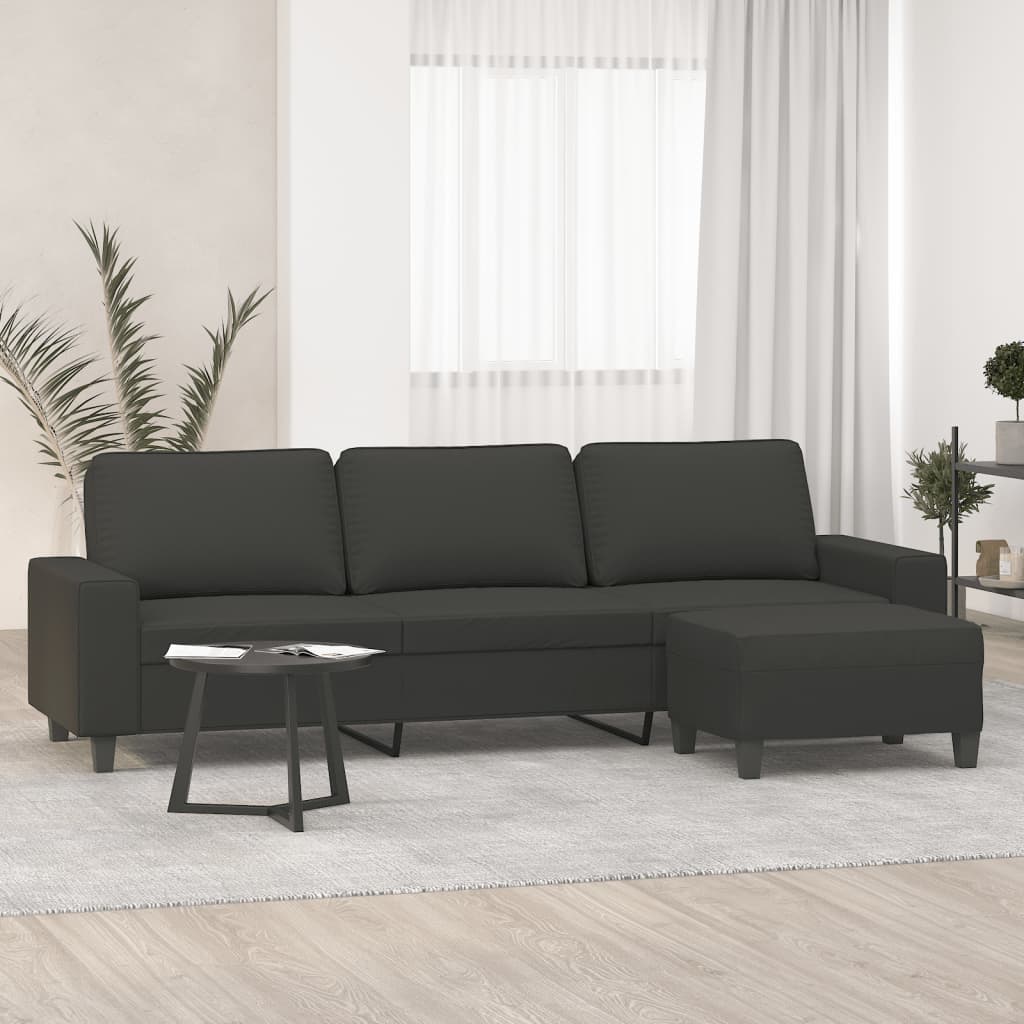vidaXL Sofa Chair with Footstool Relax Couch Dark Gray/Light Gray Multi Sizes-12