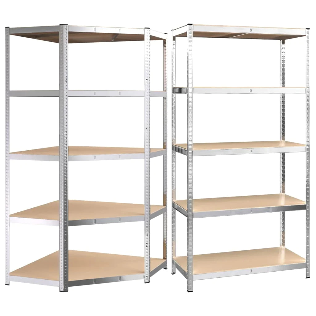 vidaXL 2/3x 5-Layer Heavy-duty Shelves Steel&Engineered Wood Rack Gray/Silver-27