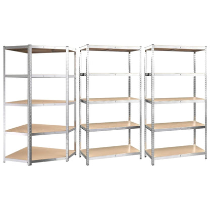 vidaXL 2/3x 5-Layer Heavy-duty Shelves Steel&Engineered Wood Rack Gray/Silver-19