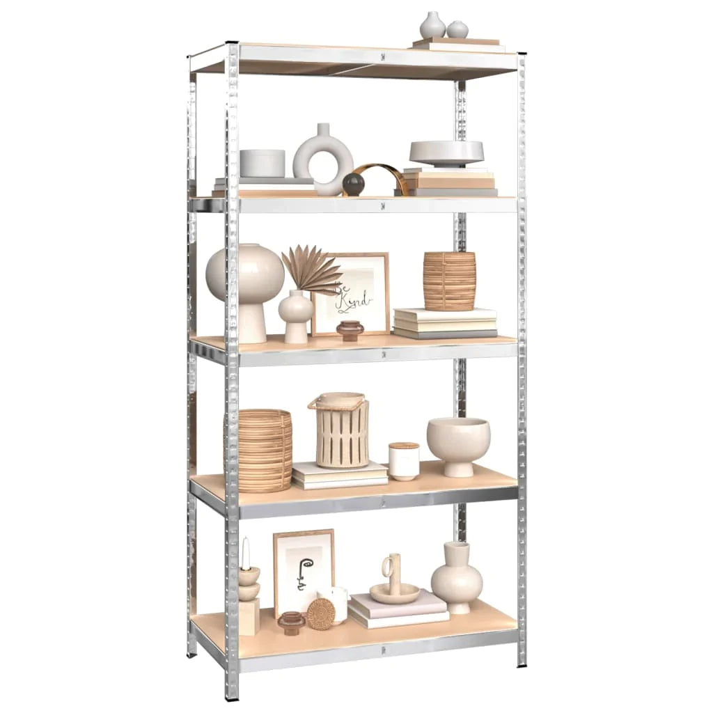 vidaXL 2/3x 5-Layer Heavy-duty Shelves Steel&Engineered Wood Rack Gray/Silver-21
