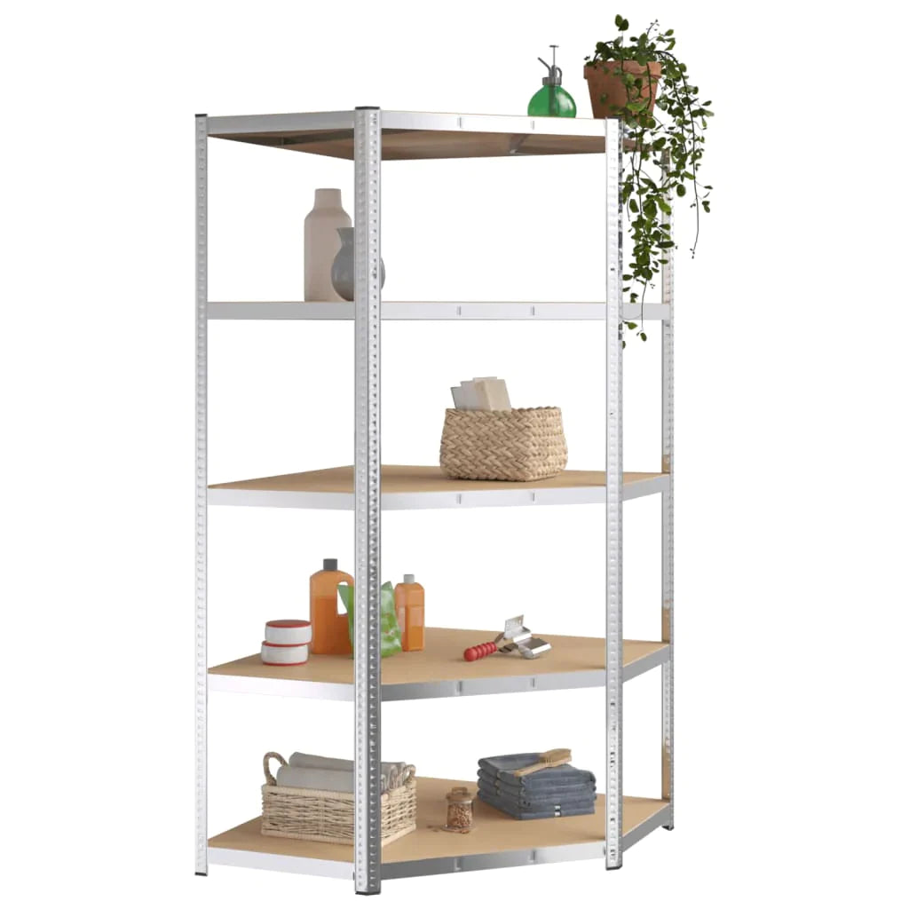 vidaXL 2/3x 5-Layer Heavy-duty Shelves Steel&Engineered Wood Rack Gray/Silver-22