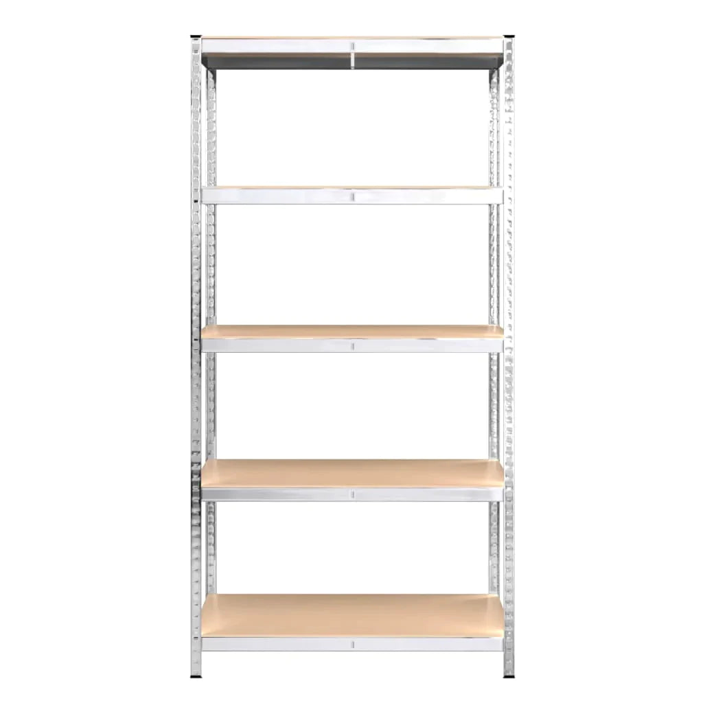 vidaXL 2/3x 5-Layer Heavy-duty Shelves Steel&Engineered Wood Rack Gray/Silver-23