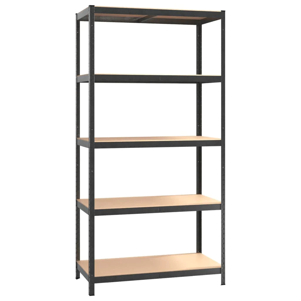 vidaXL 2/3x 5-Layer Heavy-duty Shelves Steel&Engineered Wood Rack Gray/Silver-4
