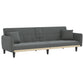 vidaXL Sofa Bed with Cup Holders Black Fabric-2