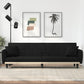 vidaXL Sofa Bed with Cup Holders Black Fabric-3