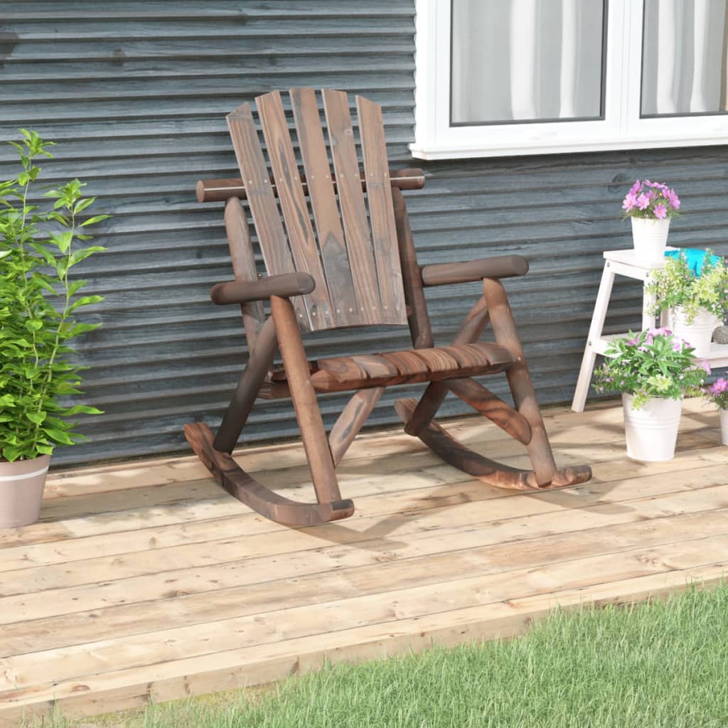 vidaXL Patio Rocking Chair 27.2"x37.8"x39.8" Solid Wood Spruce-0