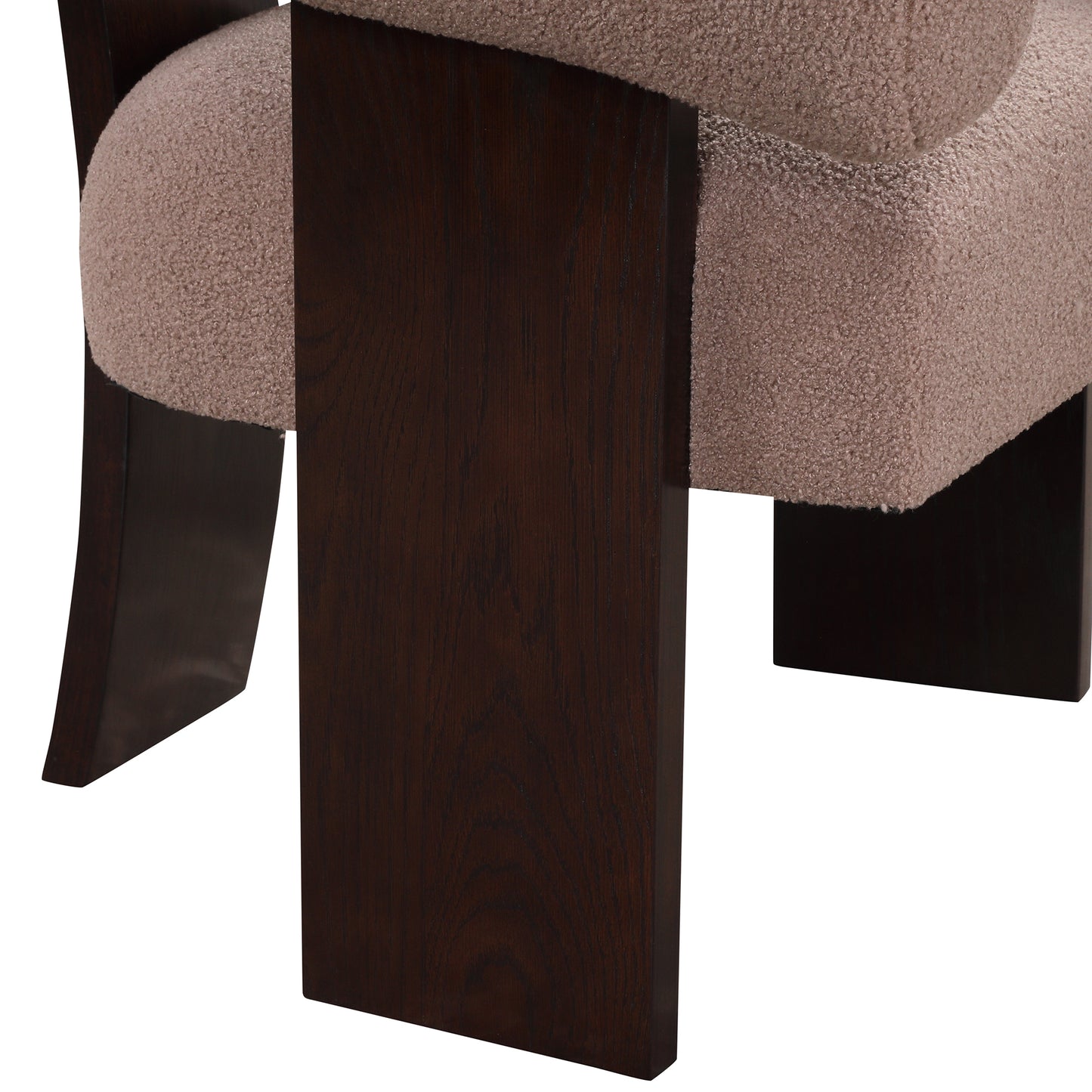 The Curved Wishbone Frame Accent Chair Teddy Velvet, Light Brown