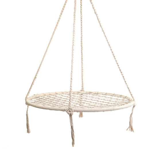 Gardeon Kids Swing Hammock Chair 100cm - Cream-0