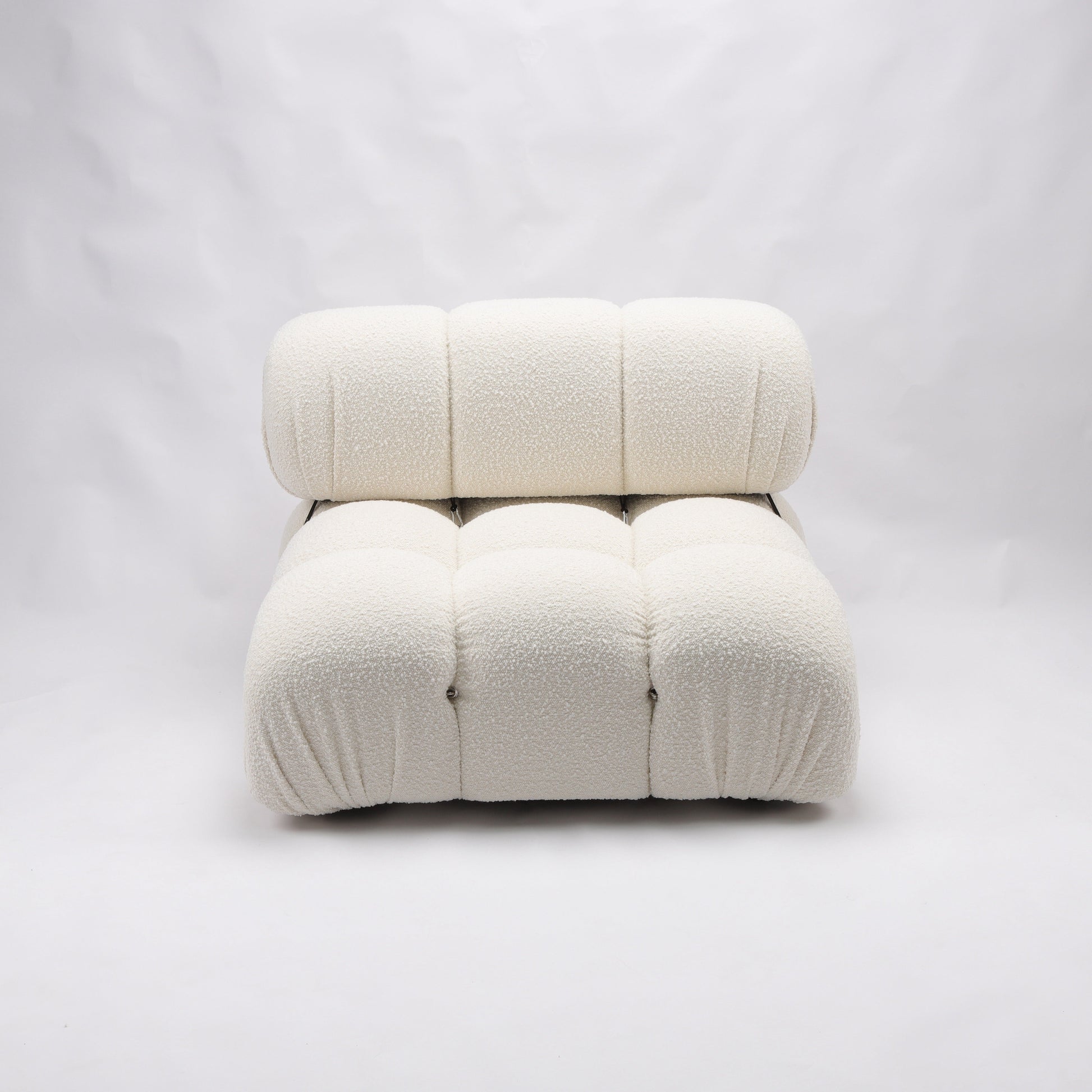 Gioia 1-Seater Chair - No Arm - Cream/White Boucle-1