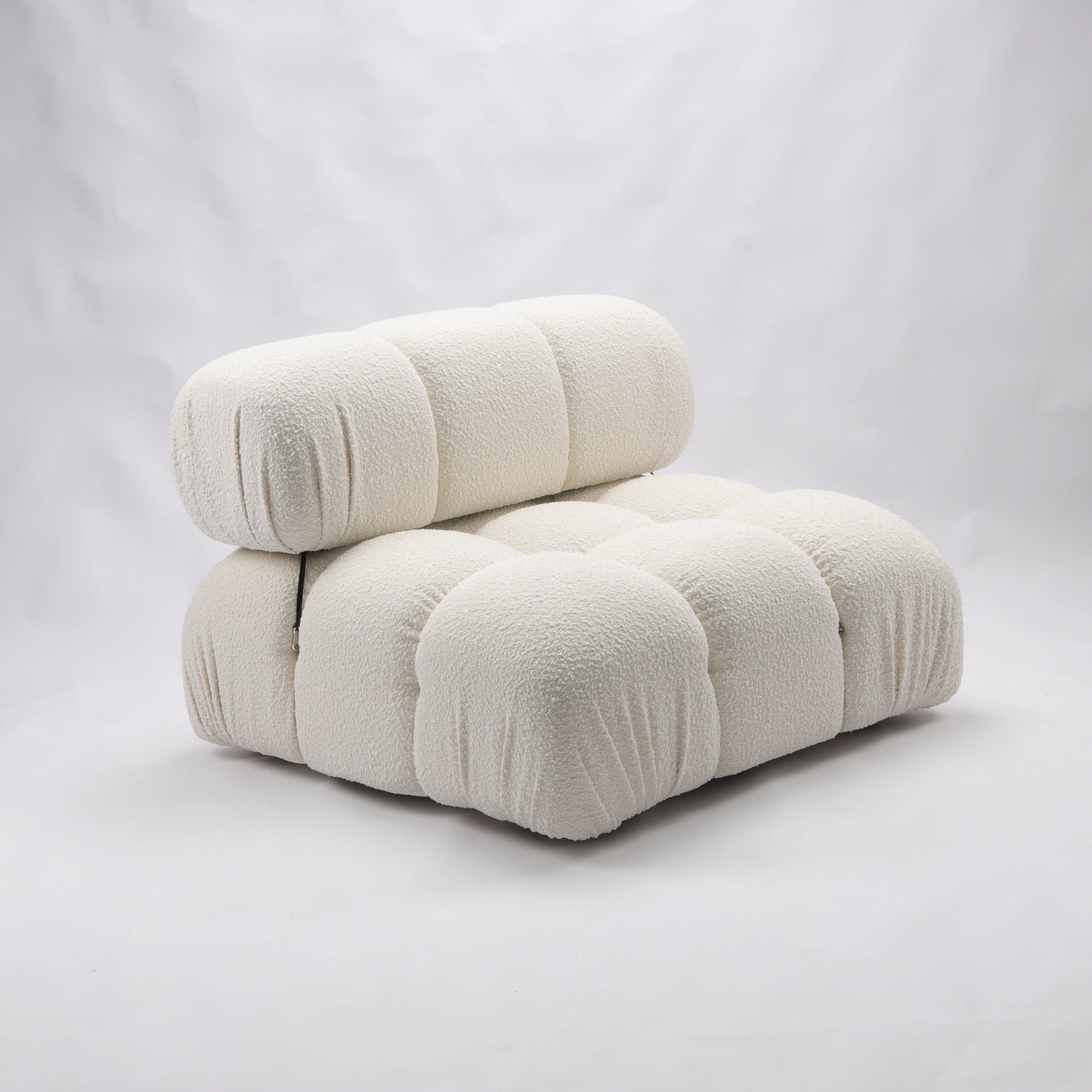 Gioia 1-Seater Chair - No Arm - Cream/White Boucle-0