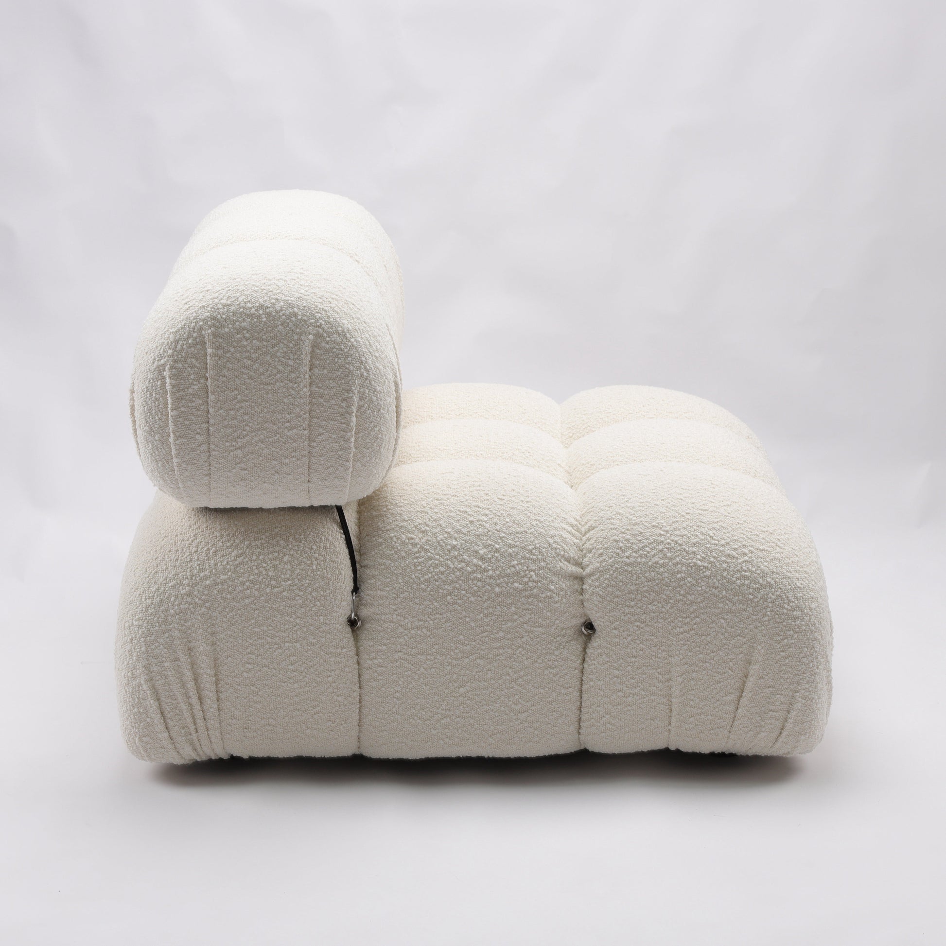 Gioia 1-Seater Chair - No Arm - Cream/White Boucle-2