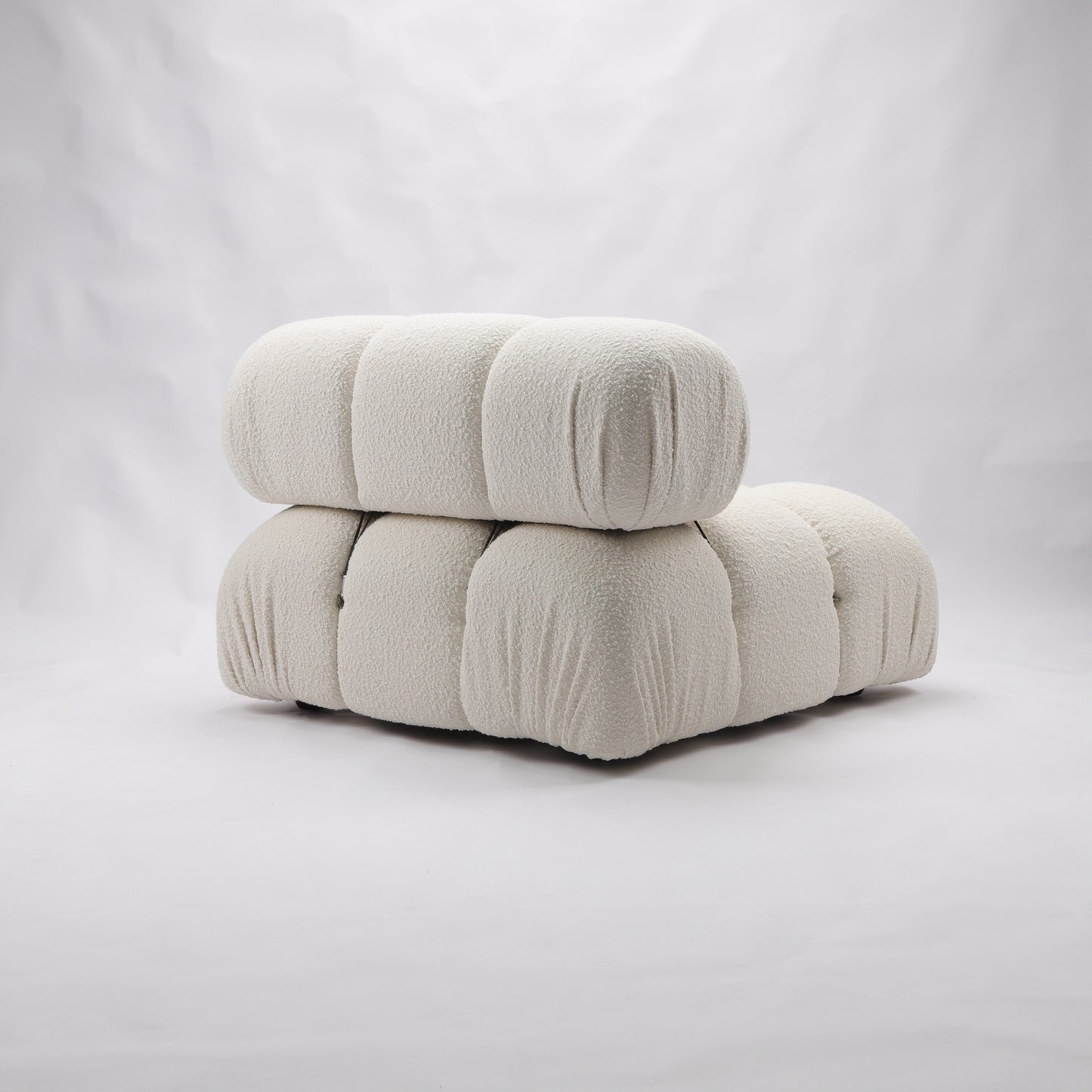 Gioia 1-Seater Chair - No Arm - Cream/White Boucle-3