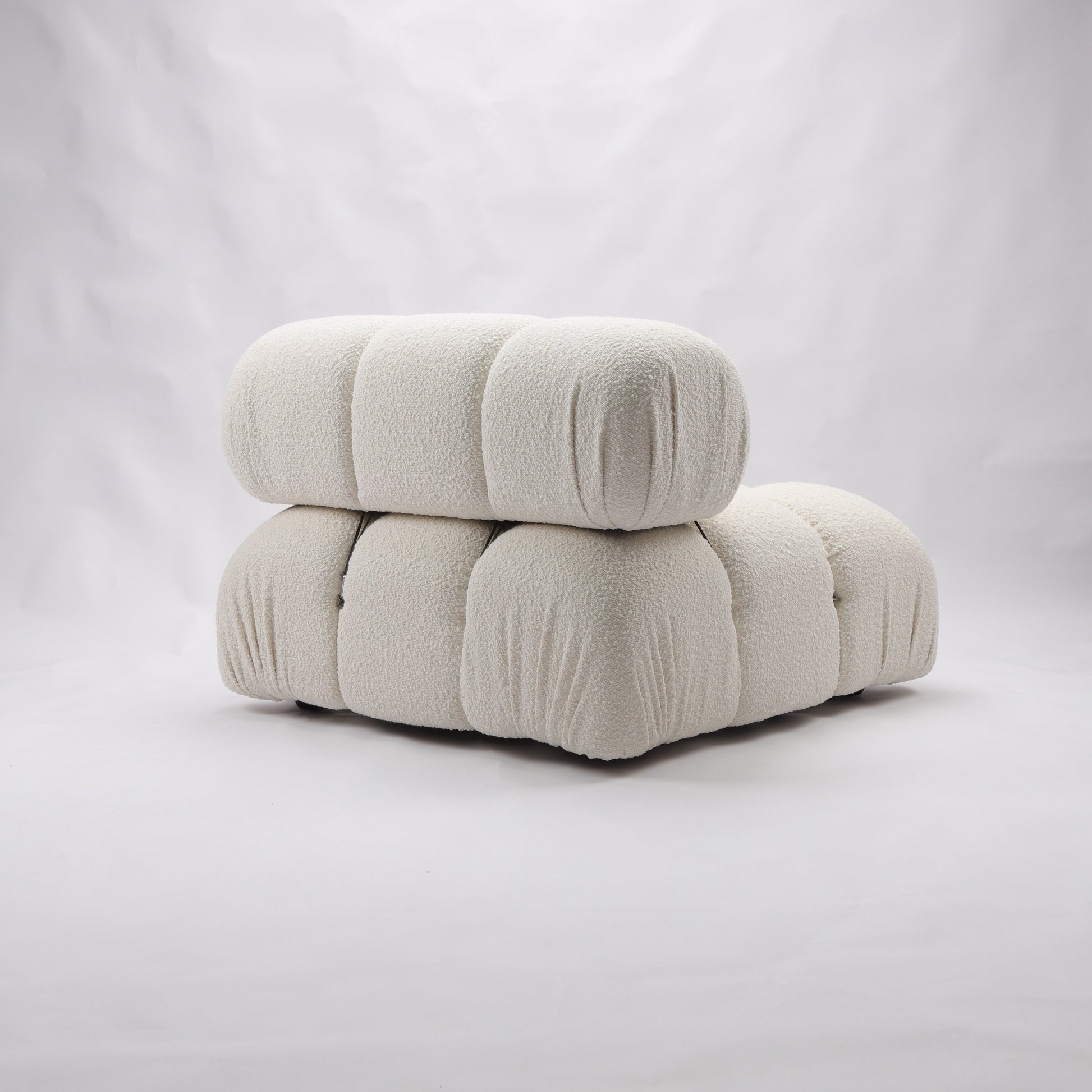 Gioia 1-Seater Chair - No Arm - Cream/White Boucle-3