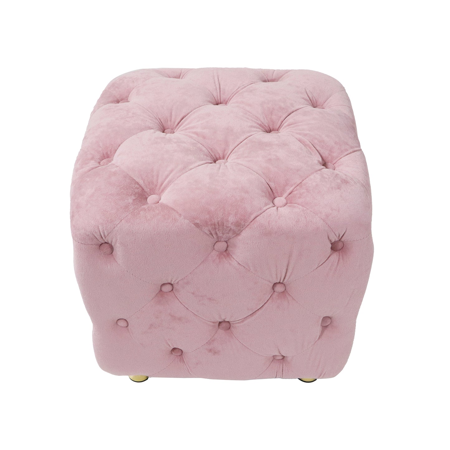 Pink Modern Velvet Upholstered Ottoman