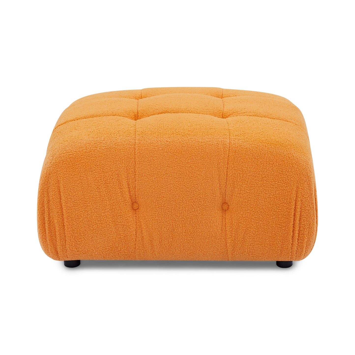 Modular Sectional Sofa, Button Tufted Designed and DIY Combination,L Shaped Couch with Reversible Ottoman, Orange Teddy Fabric