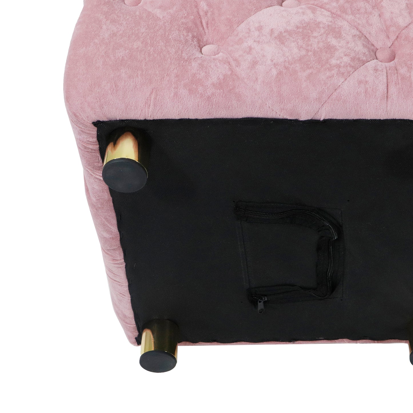 Pink Modern Velvet Upholstered Ottoman