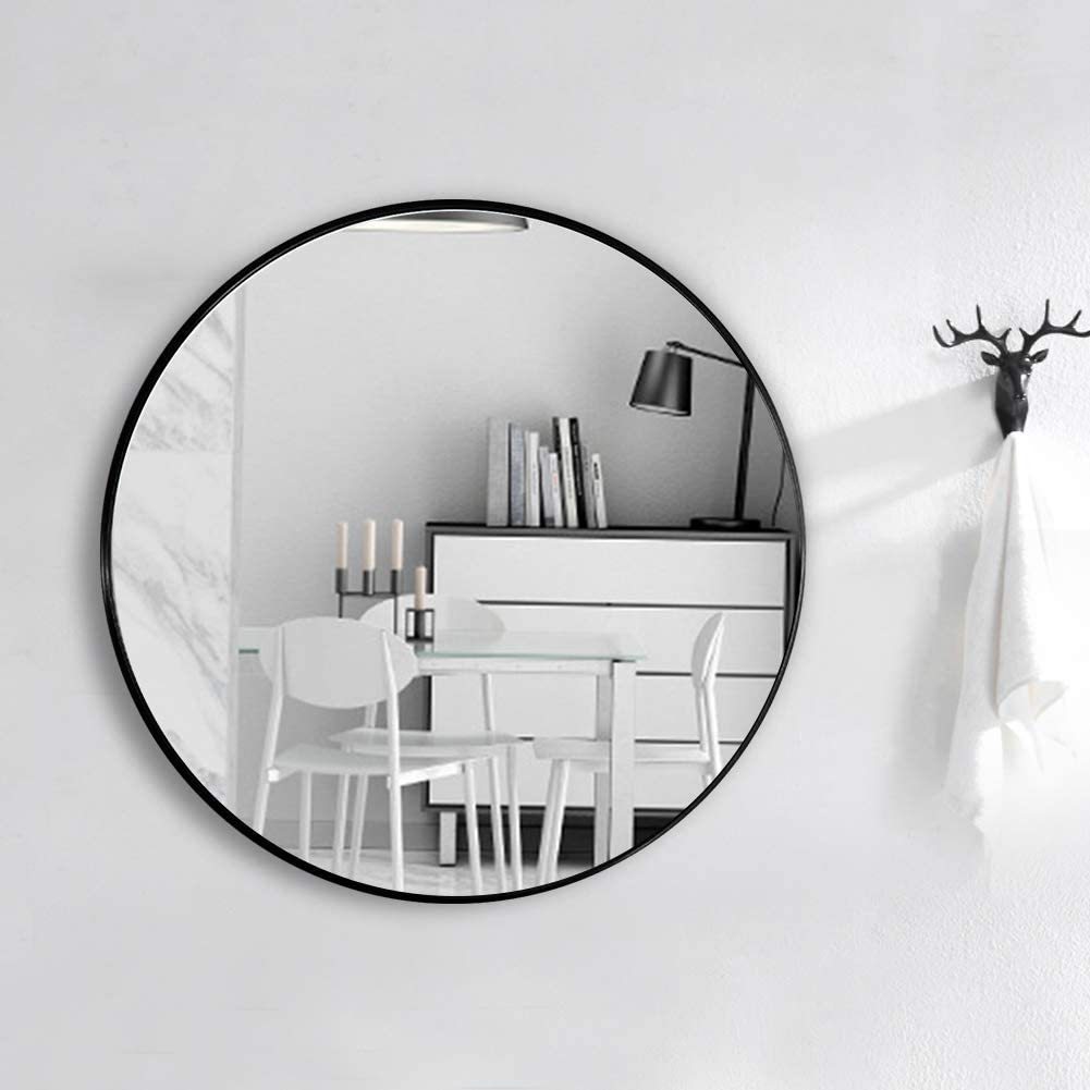 Round Mirror, Circle Mirror 16 Inch, Black Round Wall Mirror