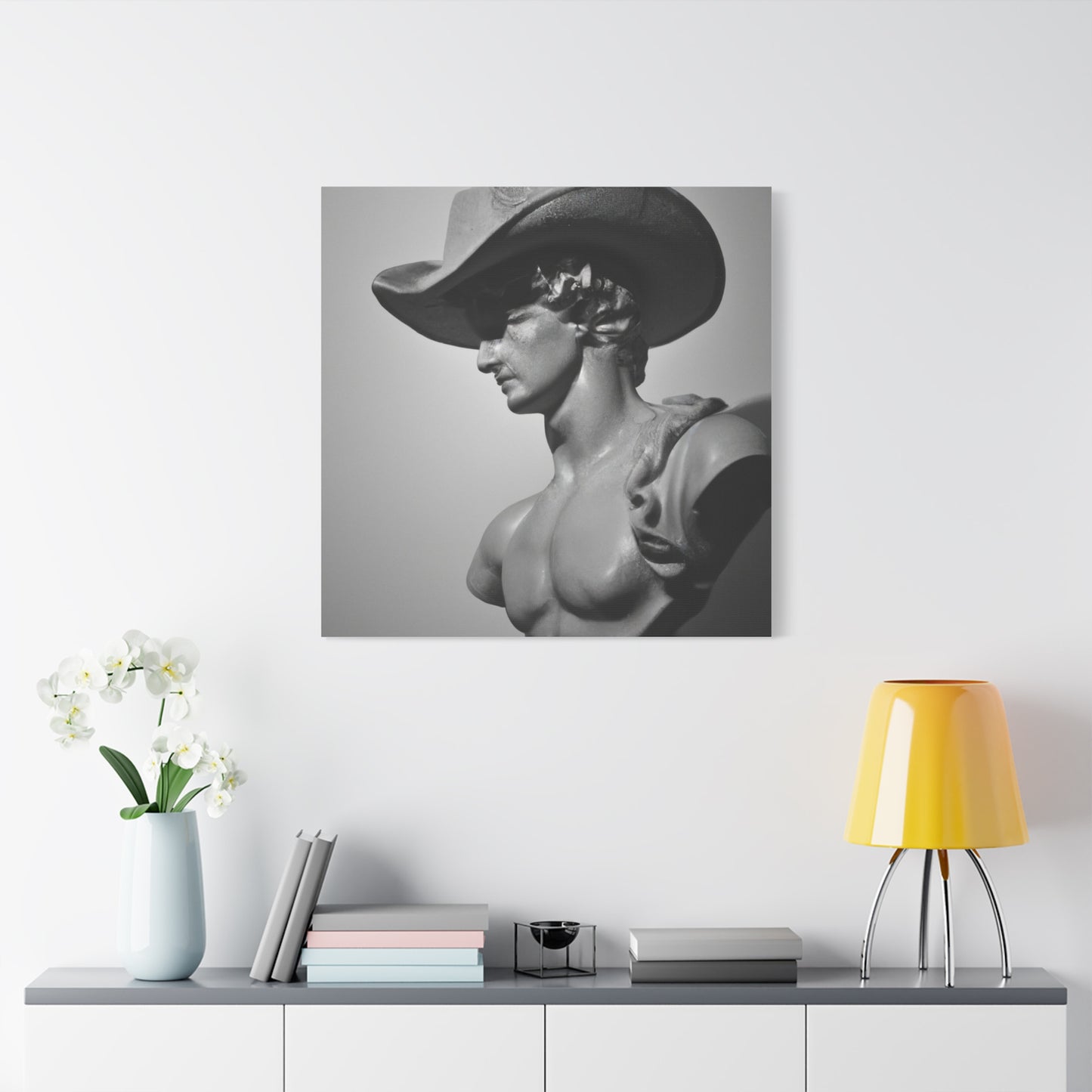 Cowboy Statue Matte Canvas, Stretched, 1.25"