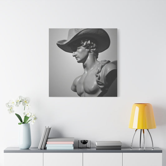 Cowboy Statue Matte Canvas, Stretched, 1.25"