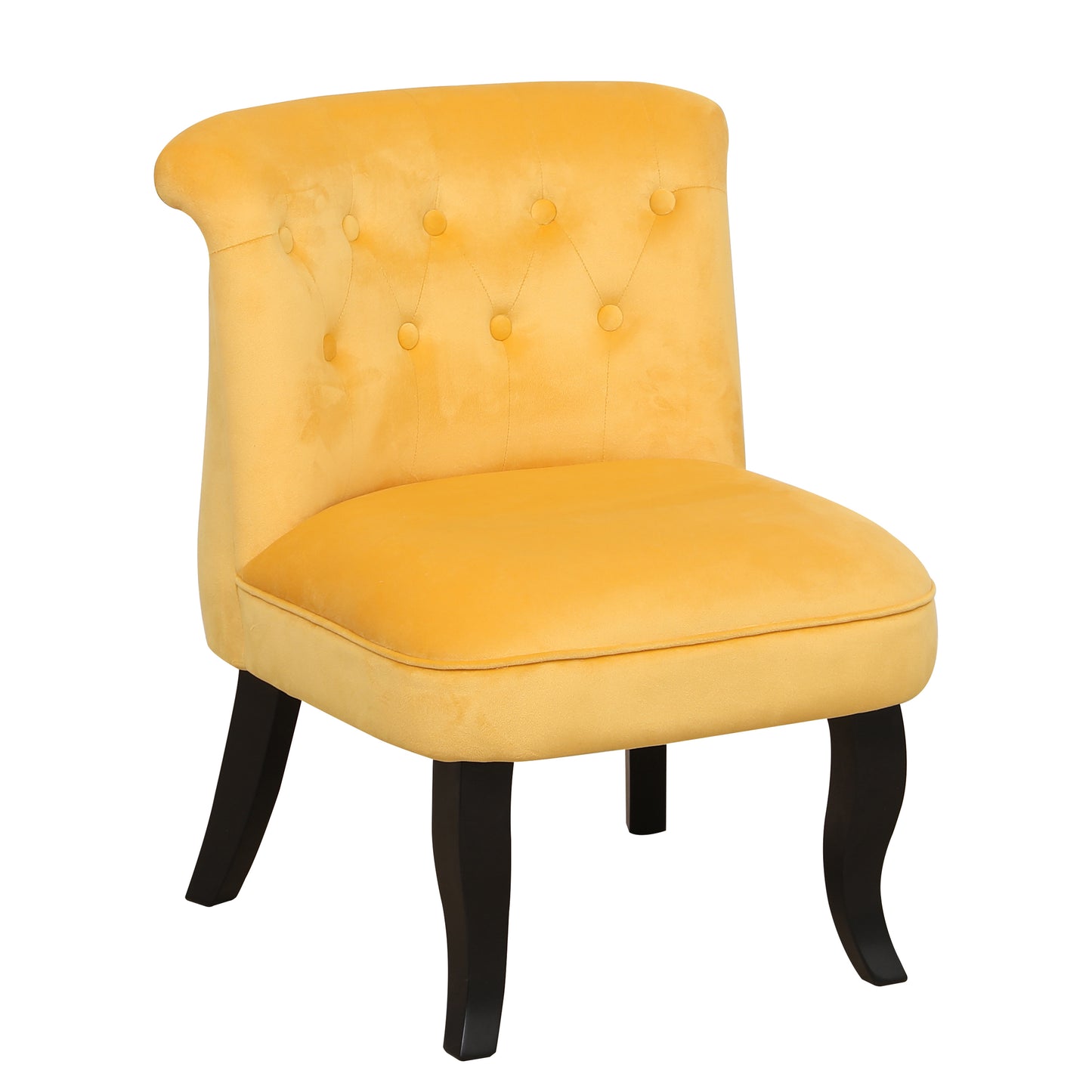 Yellow Velvet Accent Chair – Upholstered Single Sofa with Sturdy Wood Frame for Living Room, Home & Office Furniture