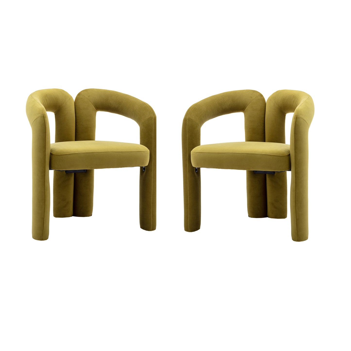 Contemporary Designed  Fabric Upholstered Accent/Dining Chair /Barrel Side Armchair set of 2