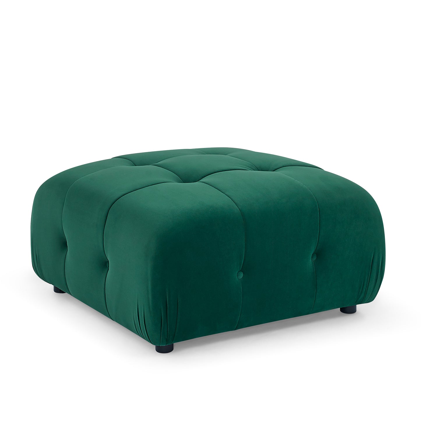 Modular Sectional Sofa, Button Tufted Designed and DIY Combination,L Shaped Couch with Reversible Ottoman, Green Velvet