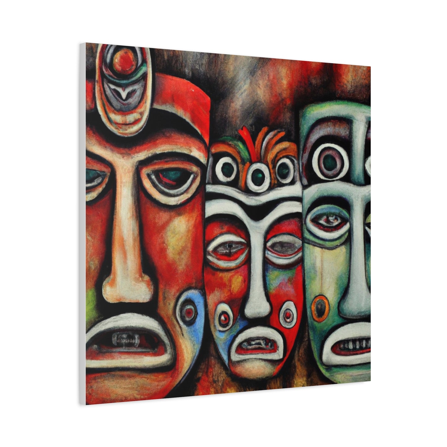 Indigenous Masks Matte Canvas, Stretched, 1.25"