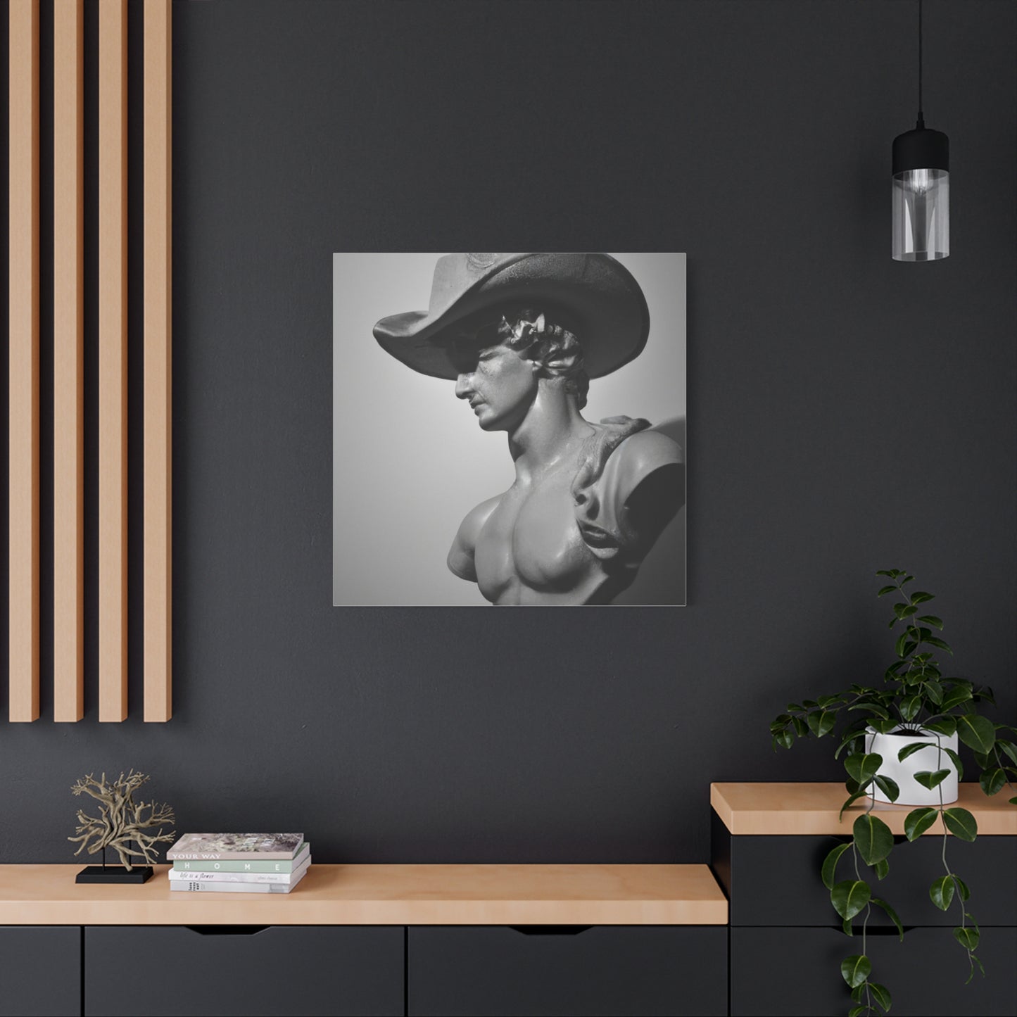 Cowboy Statue Matte Canvas, Stretched, 1.25"