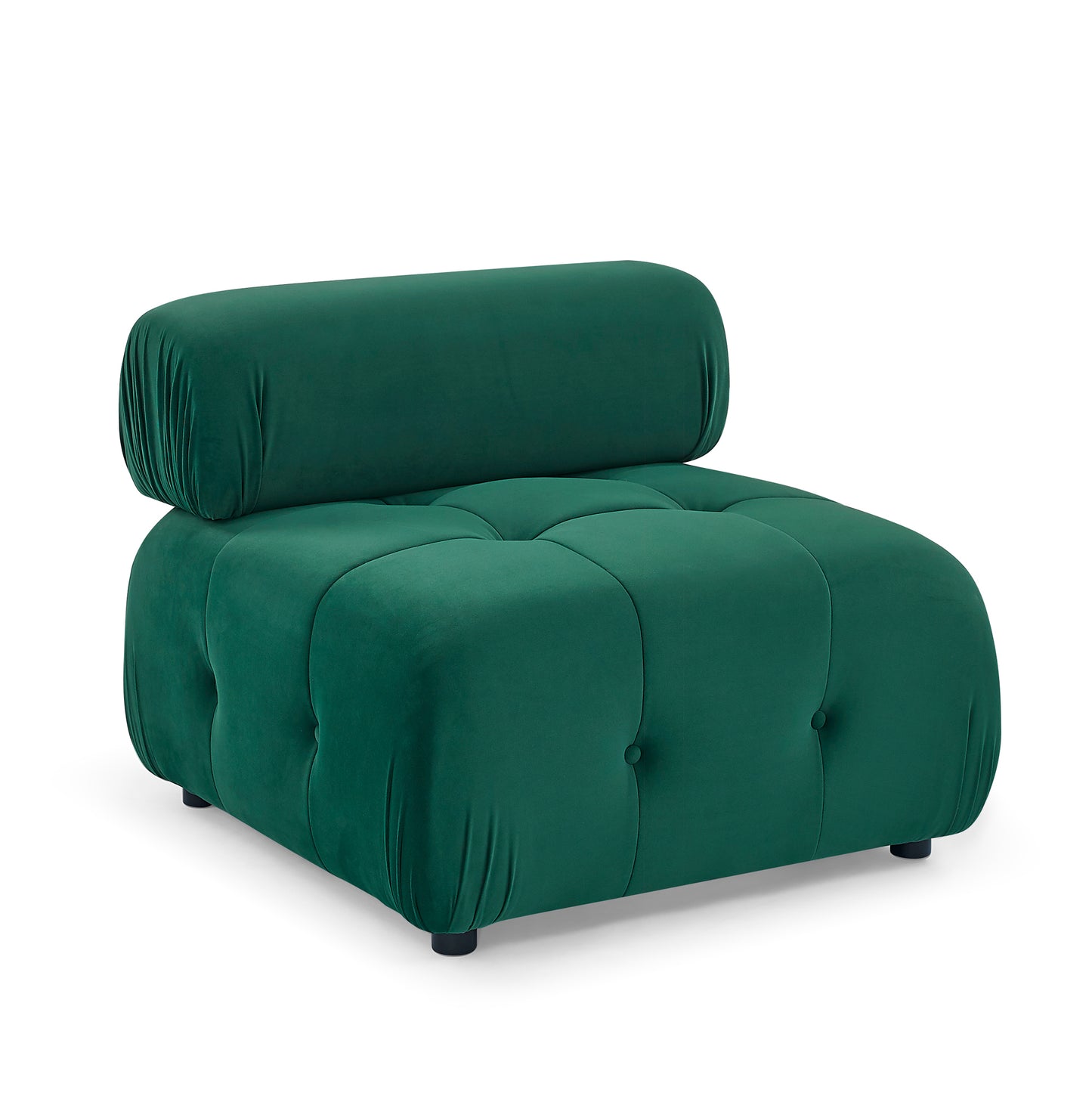 Modular Sectional Sofa, Button Tufted Designed and DIY Combination,L Shaped Couch with Reversible Ottoman, Green Velvet