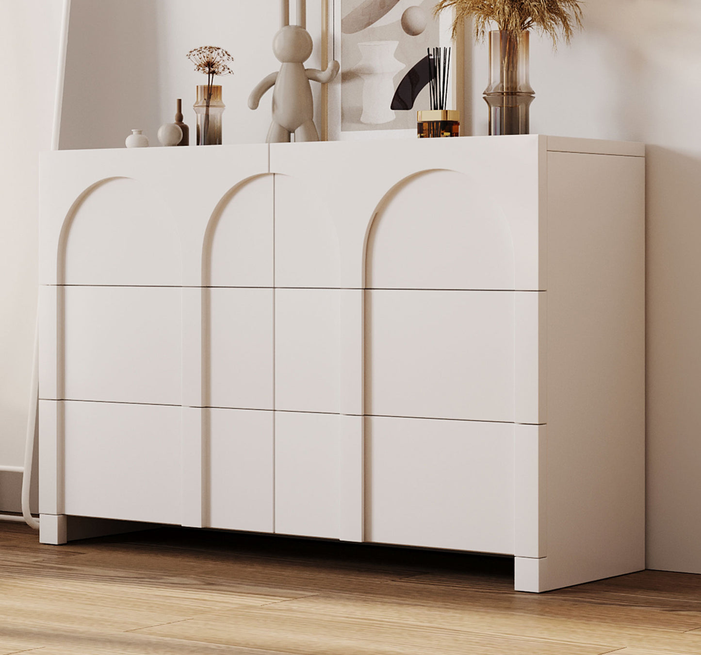 Modern Style Six-Drawer Dresser Sideboard Cabinet