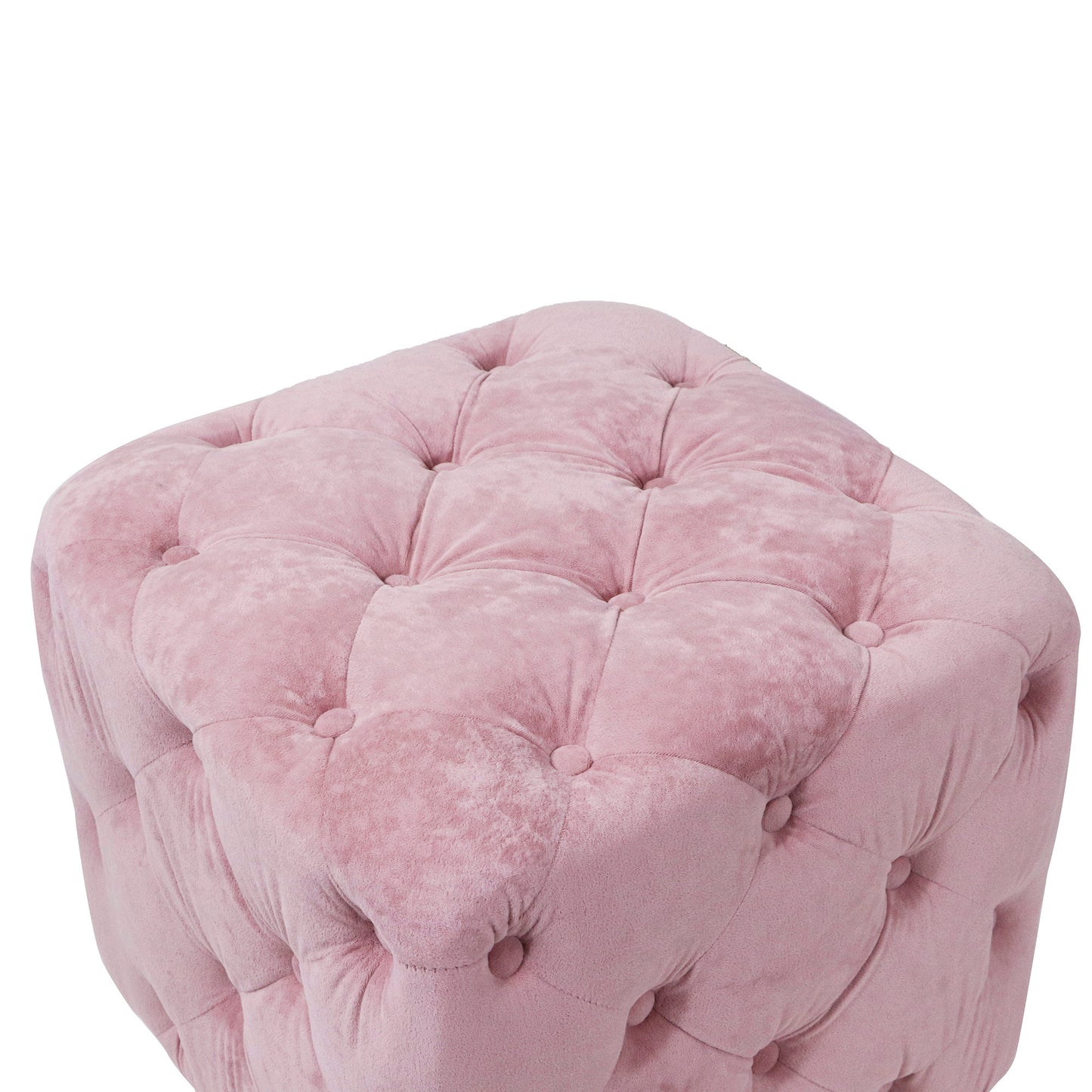 Pink Modern Velvet Upholstered Ottoman