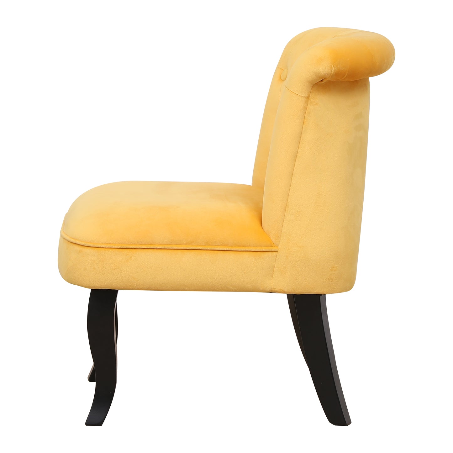 Yellow Velvet Accent Chair – Upholstered Single Sofa with Sturdy Wood Frame for Living Room, Home & Office Furniture