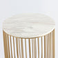 Mie Side Table - Carrara Marble Top & Gold Base-1
