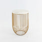 Mie Side Table - Carrara Marble Top & Gold Base-0