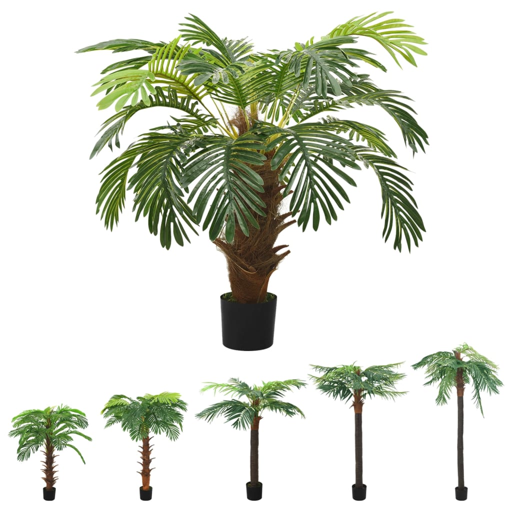 vidaXL Artificial Phoenix Palm with Pot Green Faux Fake Plant Multi Sizes-4